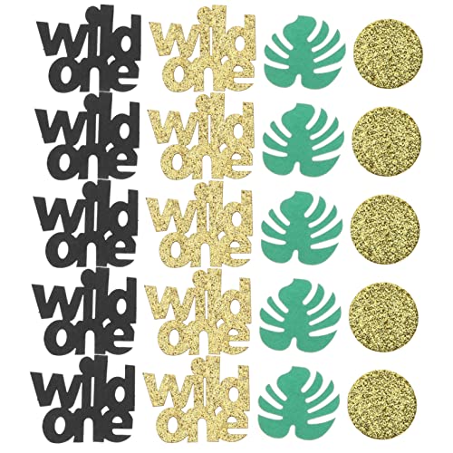 GREENADSCAPE 1 Satz Schildkrötenblatt-konfetti Kuchen Tropisch Ananas Erste -ornament Ornament Grüne Ornamente Palmblattförmige Stütze Farbiges Konfetti Party-deko-accessoire Papier von GREENADSCAPE