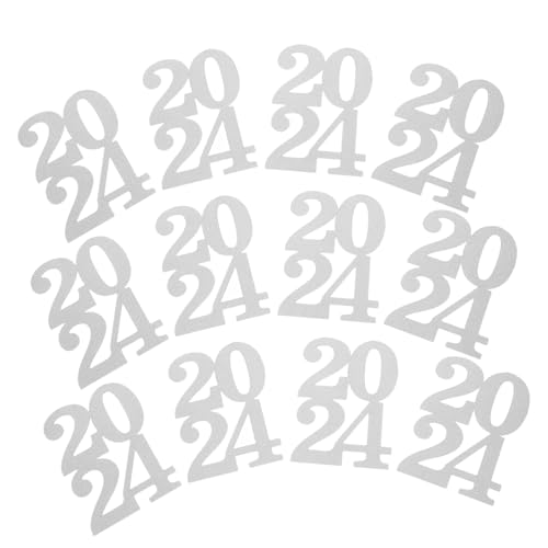 GREENADSCAPE 12er-pack 2024 Graduation Favor Tags Silber Glitter Poers Konfetti Dekorative Blume Vase GREENADSCAPE 12er-pack 2024 Graduation Favor Tags Silber Glitter Poers Konfetti Dekorative Blume Vase von GREENADSCAPE