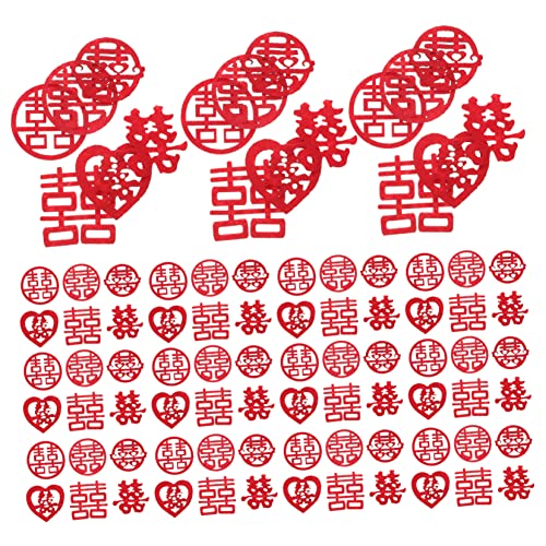 GREENADSCAPE 120 Stück Mini Doppelglück Dekorationskonfetti, Chinesisches Hochzeitsstreukonfetti, Chinesisches Tischkonfetti, Hochzeitsbedarf, Tischdekorationskonfetti, Chinesisches von GREENADSCAPE