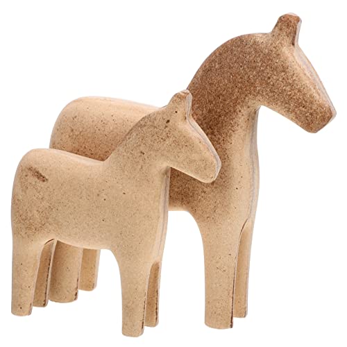 GREENADSCAPE 2st Dala Trojanisches Ornament Pferdebecher Cowgirl Pferdemädchen Auto Tischdekoration Zinn Pferdeschmuck Spielzeugpferde Heimdekoration Im Freien Hund Rodeo Hölzern von GREENADSCAPE