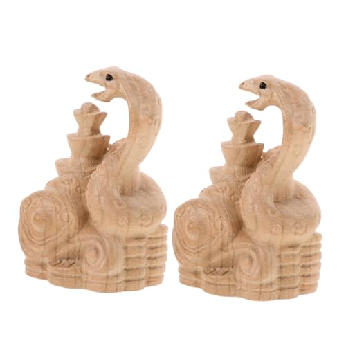 GREENADSCAPE 2stücke Holzfigur Schlangenornament Für Jahr Der Schlange Feng Shui Deko Für Glück Handgefertigte Skulpturen Für Zuhause Und Büro Chinesisches Neujahr Deko GREENADSCAPE 2stücke Holzfigur Schlangenornament Für Jahr Der Schlange Feng Shui Deko Für Glück Handgefertigte Skulpturen Für Zuhause Und Büro Chinesisches Neujahr Deko von GREENADSCAPE