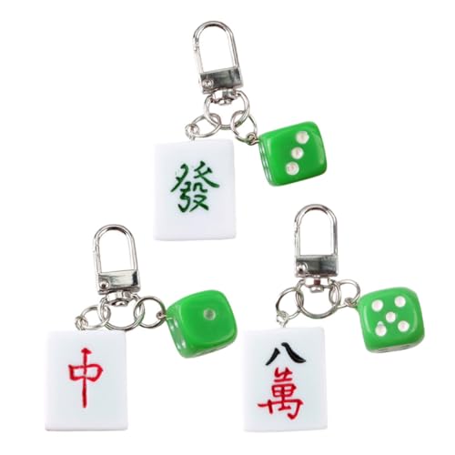 GREENADSCAPE 3 Stück Mahjong Schlüsselanhänger, Glücksbringer, Mahjong Schlüsseldekor, Mahjong Schlüsselhalter, Schlüssel Organizer, Schlüsselanhänger, Reichhaltige Schlüsseldekoration, GREENADSCAPE 3 Stück Mahjong Schlüsselanhänger, Glücksbringer, Mahjong Schlüsseldekor, Mahjong Schlüsselhalter, Schlüssel Organizer, Schlüsselanhänger, Reichhaltige Schlüsseldekoration, von GREENADSCAPE