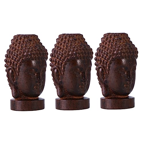 GREENADSCAPE 3St Buddha Kopf Holz Geschnitzte Ornamente Buddha-Statue im Freien Buddha-Kopf-Figur Sakyamuni Buddha Holzfigur Buddha Holzskulptur Sakyamuni-Statue aus Holz Buddha-Statue Handwerk GREENADSCAPE 3St Buddha Kopf Holz Geschnitzte Ornamente Buddha-Statue im Freien Buddha-Kopf-Figur Sakyamuni Buddha Holzfigur Buddha Holzskulptur Sakyamuni-Statue aus Holz Buddha-Statue Handwerk von GREENADSCAPE