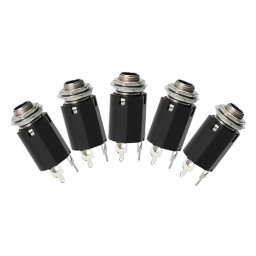 GREENADSCAPE 5 Stück Teiliges Metall Gitarrenbuchsen Klinkenbuchse Ersatz Steckdose Langlebig Robust mit Schrauben für Elektrische Gitarren Zubehör von GREENADSCAPE