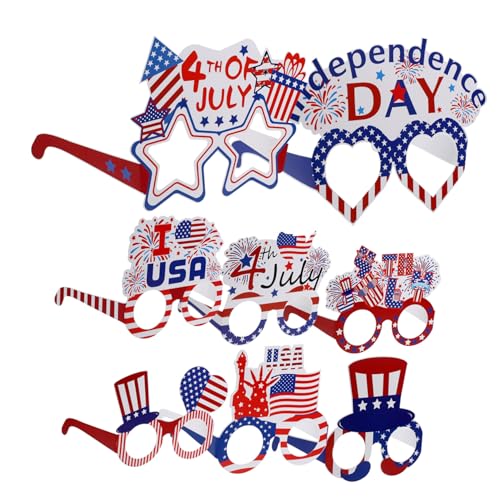 GREENADSCAPE 8 Stück Teiliges Patriotischer Papiereyewear für Unabhängigkeitstag für Partys und Fotorequisiten Leichtes und Sicheres Design für Altersgruppen GREENADSCAPE 8 Stück Teiliges Patriotischer Papiereyewear für Unabhängigkeitstag für Partys und Fotorequisiten Leichtes und Sicheres Design für Altersgruppen von GREENADSCAPE
