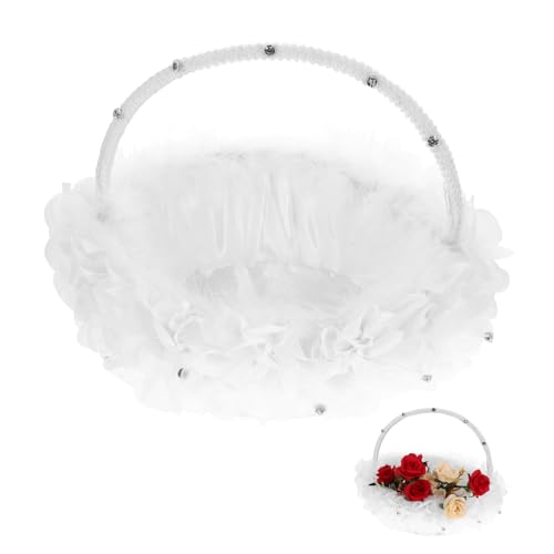 GREENADSCAPE Blumenkörbe für Hochzeiten zarter Korbgriff weiß rosa rot Spitzenimitat Hochzeitskorb für Blumenmädchen Dekoration für besondere Anlässe GREENADSCAPE Blumenkörbe für Hochzeiten zarter Korbgriff weiß rosa rot Spitzenimitat Hochzeitskorb für Blumenmädchen Dekoration für besondere Anlässe von GREENADSCAPE