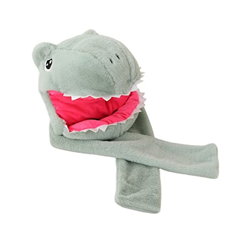 GREENADSCAPE Dinosaurier Hut Mit Schal Lustige Kopfbedeckung Für Karneval Und Partys Dino Kopf Maske Als Festival Requisite üsch Kostü Accessoire Für Und Erwachsene von GREENADSCAPE