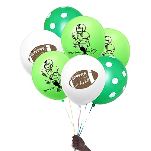 GREENADSCAPE Fußball Latexballons Set American Football Spieler Druck Ballons Für Kindergeburtstagsfeier Deko Fußballspieler Fußballdruck Grüne Punkte GREENADSCAPE Fußball Latexballons Set American Football Spieler Druck Ballons Für Kindergeburtstagsfeier Deko Fußballspieler Fußballdruck Grüne Punkte von GREENADSCAPE