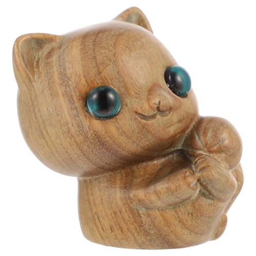 GREENADSCAPE Geschnitzte Holzkatzenstatue Katzenfigur Aus Holz Holzfigur Für Schreibtischdeko Dekofiguren GREENADSCAPE Geschnitzte Holzkatzenstatue Katzenfigur Aus Holz Holzfigur Für Schreibtischdeko Dekofiguren von GREENADSCAPE