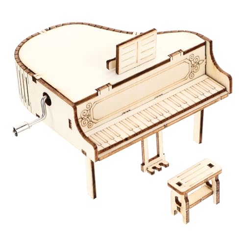 GREENADSCAPE Holz DIY Spieluhr Handkurbel Musikalisches Spielzeug Schreibtischdekor Wohnmittelstück Gebastelte Spieluhr von GREENADSCAPE