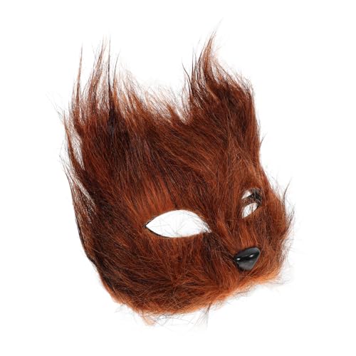 GREENADSCAPE Tiermasken Fuchs Maske Fell Pelzmaske Halloween-tiermaske Für Kinder Flauschige Halbfuchsmaske Kunstpelzmaske Gruselmaske Tiermaske Aus Kunstpelz Cosplay-partymaske Fuchskostüm von GREENADSCAPE