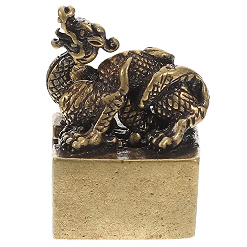 GREENADSCAPE Exquisite Kupfer Drachen Figurine Chinesische Sternzeichen Tiere Wohnkultur Mini Desktop Schmücken von GREENADSCAPE