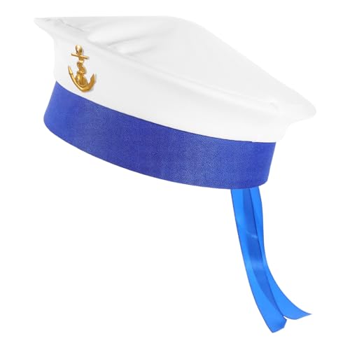 GREENADSCAPE Matrosenkostümhut Marineblauer Runder Segelhut Unisex Polyester Partyhut Für Cosplay von GREENADSCAPE