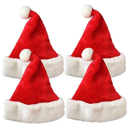 GREENADSCAPE 4 Stücke Santa Hüte Groß Weihnachten Hut Party Hüte Weihnachten Dekorationen Heiraten Weihnachten von GREENADSCAPE