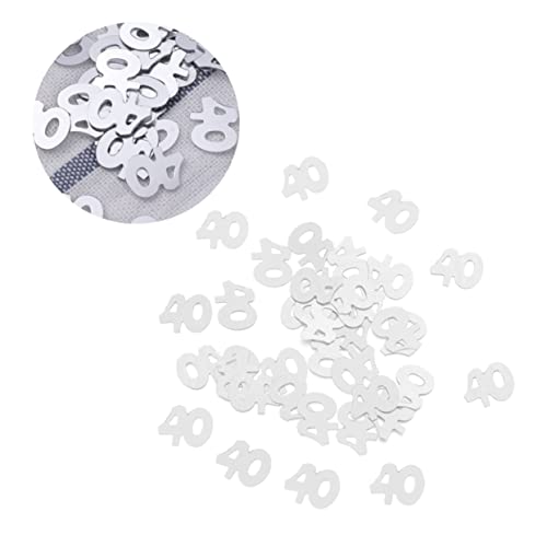 GREENADSCAPE Zahl 40 Konfetti Tischdekoration Für Geburtstagsfeiern Und Jubiläen Glitzerndes Silbergrau Partyzubehör Zum Streuen Und Dekorieren GREENADSCAPE Zahl 40 Konfetti Tischdekoration Für Geburtstagsfeiern Und Jubiläen Glitzerndes Silbergrau Partyzubehör Zum Streuen Und Dekorieren von GREENADSCAPE
