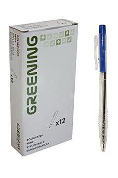 Kugelschreiber Greening blau einziehbar von GREENING
