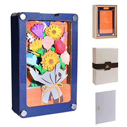 GREETING ART 3d Kunst-Notizblock, Blumenstrauß aus Papier, 3D-Notizblock, 1 Stück 100 Blatt Schnitzkunst-Notizblock, 3D-Haftnotizen, Papiere, Kartenhandwerk, mit Geschenkbox und leerer Karte GREETING ART 3d Kunst-Notizblock, Blumenstrauß aus Papier, 3D-Notizblock, 1 Stück 100 Blatt Schnitzkunst-Notizblock, 3D-Haftnotizen, Papiere, Kartenhandwerk, mit Geschenkbox und leerer Karte von GREETING ART