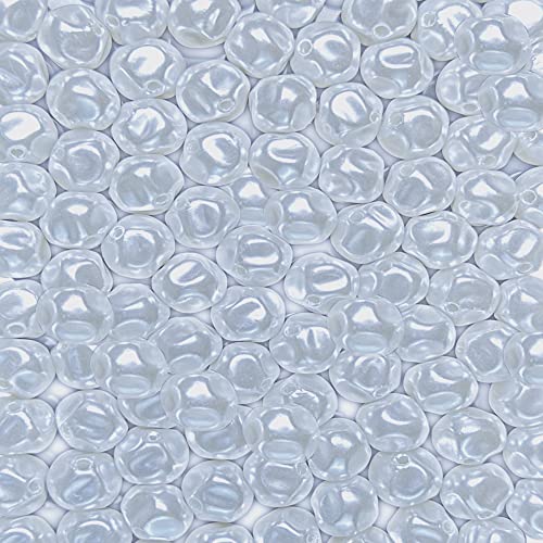 GREFIYAS 10mm Weiße Perlen zum auffädeln,perlen für armbänder,10mm Fußballförmige Perlen, Weiss schmuck perlen, Perlen set,Schmuck selber machen von GREFIYAS