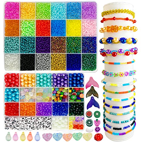 GREFIYAS 3mm Perlen Set,Perlenset zum auffädeln für armbänder, Bunte Glasperln Selber Machen Set,mit bunt Bastelperlen, buchstaben perlen,Frucht Perlen, für Schmuckherstellung, Schmuck selber machen GREFIYAS 3mm Perlen Set,Perlenset zum auffädeln für armbänder, Bunte Glasperln Selber Machen Set,mit bunt Bastelperlen, buchstaben perlen,Frucht Perlen, für Schmuckherstellung, Schmuck selber machen von GREFIYAS