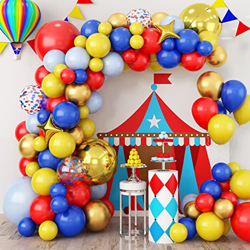 GREMAG Blaues Ballon-Girlanden-Set, 127-teiliges Ozean-Motto-Party-Dekorations-Ballonbogen-Set mit Royal Blau Weiß Transparent unter dem Meer-Ballon, für Jungen-Babyparty-Motto-Party-Geburtstag von GREMAG