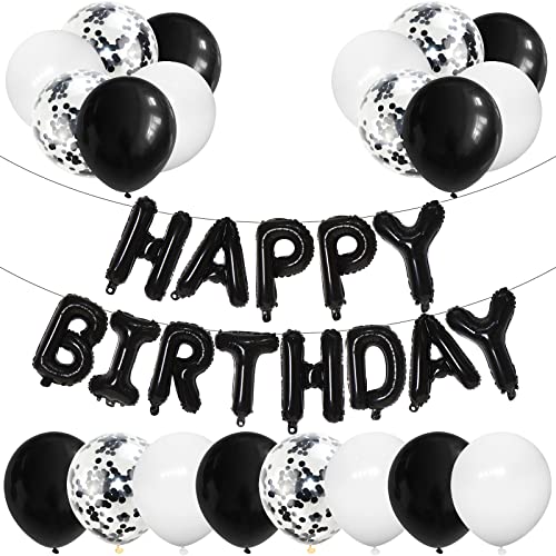 Geburtstagsdeko Rot Luftballons, Happy Birthday & Schwarz Weiß Luftballons 20PCS, Schwarz Konfetti Luftballon und 40CM Folienballons Banner Party Dekoration für Jungen Mädchen Frauen Männer Geburtstag Geburtstagsdeko Rot Luftballons, Happy Birthday & Schwarz Weiß Luftballons 20PCS, Schwarz Konfetti Luftballon und 40CM Folienballons Banner Party Dekoration für Jungen Mädchen Frauen Männer Geburtstag von GREMAG