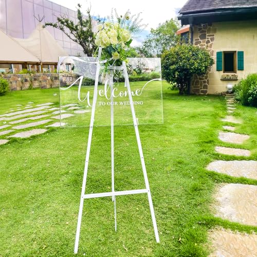 GRENTY Goldene Staffelei Ständer für Hochzeitsschild (Schneeweiß) von GRENTY