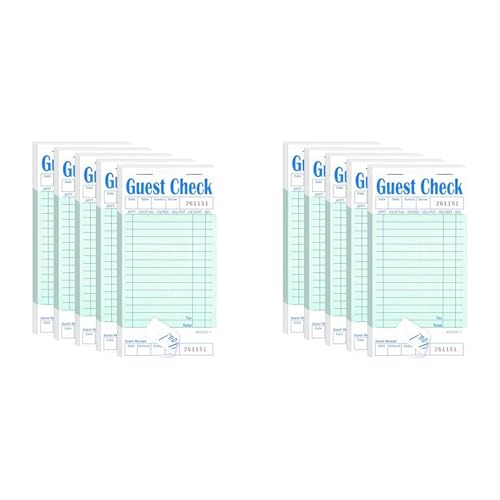 GREOHNMPAW 10Er-Pack GäStescheckbüCher, Server-NotizblöCke für Restaurants, GrüNes Kellner-Scheckbuch, Restaurant-Bestellblock 50 Blatt/Packung von GREOHNMPAW