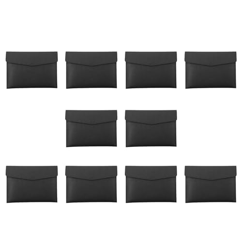 GREOHNMPAW 10X PU Leder A4 Aktenordner Dokumenten Halter Wasser Dichter Portfolio Umschlag Ordner Etui mit Schnappen Verschluss (Schwarz) von GREOHNMPAW
