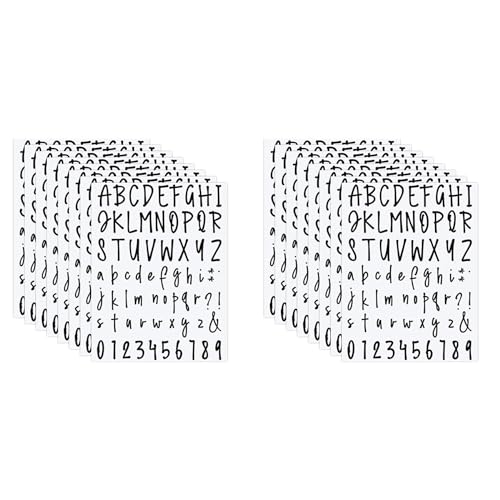 GREOHNMPAW 16 Blatt Selbstklebende Vinyl Buchstaben Zahlen Satz, Buchstaben Zahlen Aufkleber DIY Aufkleber Skript Pantry Etiketten für von GREOHNMPAW