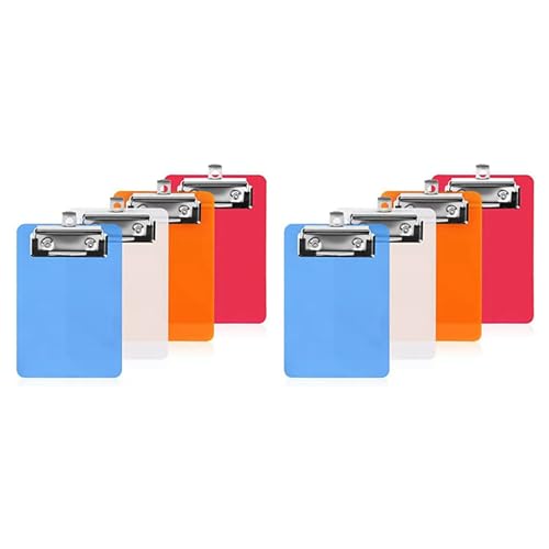 GREOHNMPAW 4 X 6 Mini-Klemmbrett, 8 Kleine Klemmbretter, Klemmbrett, NotizblöCke, Klemmbrett, Memo-GrößE, Kunststoff-Klemmbrett von GREOHNMPAW