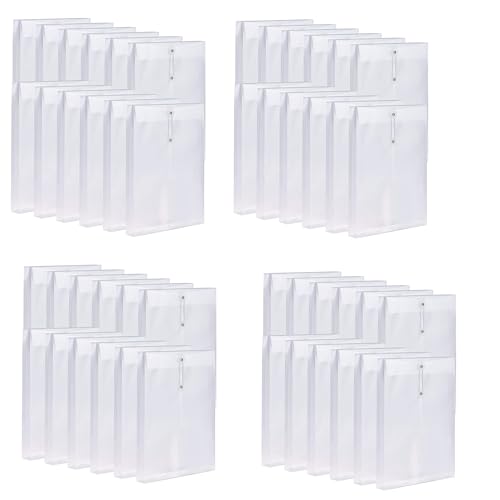 GREOHNMPAW 48Er Pack Durchsichtige KunststoffumschläGe Poly-UmschläGe Erweiterbare Dateien Dokumentenmappen mit Knopf und Kordelverschluss A4 GREOHNMPAW 48Er Pack Durchsichtige KunststoffumschläGe Poly-UmschläGe Erweiterbare Dateien Dokumentenmappen mit Knopf und Kordelverschluss A4 von GREOHNMPAW