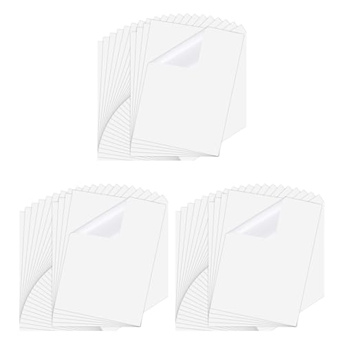GREOHNMPAW 75 Blatt 8,3 X 11,6 Inkjet Aufkleber Papier, Druckbare Transparent Folie Schnell Trocknendes Papier Etikett für Tintenstrahl Drucker von GREOHNMPAW