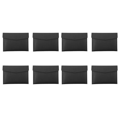 GREOHNMPAW 8X PU Leder A4 Aktenordner Dokumenten Halter Wasser Dichter Portfolio Umschlag Ordner Etui mit Schnappen Verschluss (Schwarz) von GREOHNMPAW