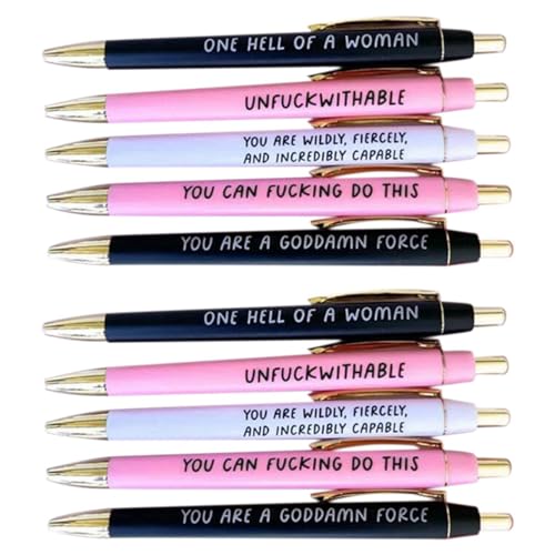 GREOHNMPAW Motivierendes Badass-Stiftset, 10-Teilig, Lustige Kugelschreiber für Den Alltag, BüRogeschenke von GREOHNMPAW