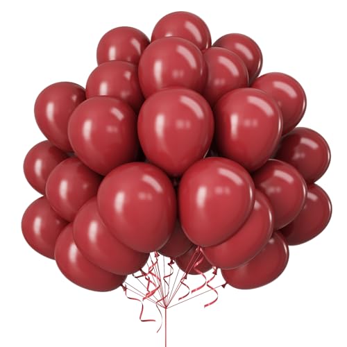 60 Stück Bordeaux Luftballons, 12 Zoll Burgund Helium Ballons, Weinrot Latexballons, Burgunder Hochzeit Luftballons, Partyballon Deko Dunkelrot, für Geburtstag Hochzeitsdeko Engagement Baby Dusche von GRESAHOM