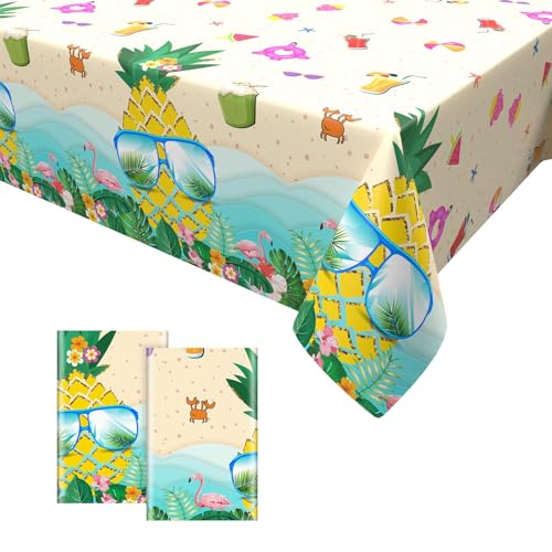 2PCS Hawaiianische Tischdecken,Ananas Party Tischdecke Plastik Tischdecke für Hawaii Tropisches Thema Baby Dusche Party Geburtstag Hochzeit Tischdekor 137 x 274cm 2PCS Hawaiianische Tischdecken,Ananas Party Tischdecke Plastik Tischdecke für Hawaii Tropisches Thema Baby Dusche Party Geburtstag Hochzeit Tischdekor 137 x 274cm von GRESATEK