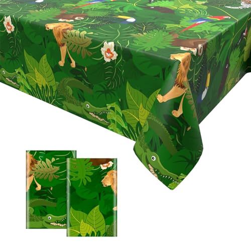2PCS Safari Dschungel Tischdecke, Grün Party Kunststoff Einweg für Junge Thema Geburtstag Partyzubehör - Kinder Jungen Mädchen 137 x 274cm 2PCS Safari Dschungel Tischdecke, Grün Party Kunststoff Einweg für Junge Thema Geburtstag Partyzubehör - Kinder Jungen Mädchen 137 x 274cm von GRESATEK