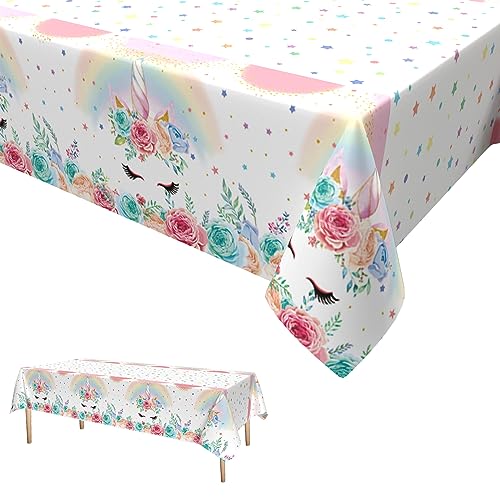 GRESATEK Einhorn Tischdecke,Einhorn Regenbogen Party Tischtuch Geburtstag Mädchen Rosa Tischdecke Wasserdicht Plastik Tischdecke für Kinder Babyparty Party Dekorationen 137 x 274cm GRESATEK Einhorn Tischdecke,Einhorn Regenbogen Party Tischtuch Geburtstag Mädchen Rosa Tischdecke Wasserdicht Plastik Tischdecke für Kinder Babyparty Party Dekorationen 137 x 274cm von GRESATEK