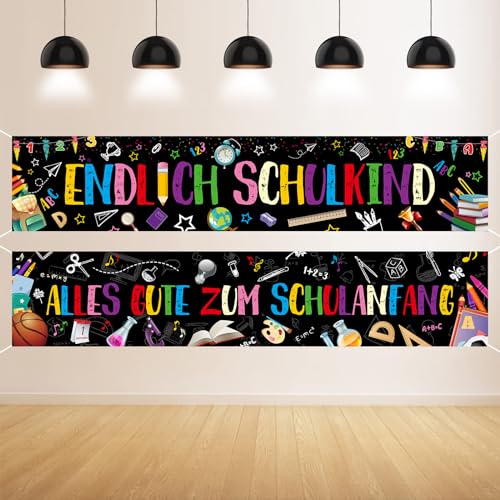 GRESATEK Schulanfang Banner Deko für Schüler, 2 Stück Schwarz Alles Gute Zum Schulanfang Banner Lange Größes Einschulung Banner Photo Booth Dekoration für Drinnen und Draußen GRESATEK Schulanfang Banner Deko für Schüler, 2 Stück Schwarz Alles Gute Zum Schulanfang Banner Lange Größes Einschulung Banner Photo Booth Dekoration für Drinnen und Draußen von GRESATEK