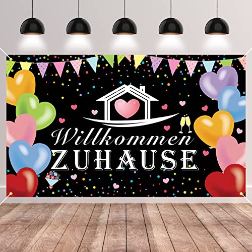 GRESATEK Willkommen Zuhause Hintergrund Banner, Welcome Home Banner Girlande Dekorationen für Heimkehr, Familie, Rückkehr Familienfeiern Party Deko 185 * 110cm GRESATEK Willkommen Zuhause Hintergrund Banner, Welcome Home Banner Girlande Dekorationen für Heimkehr, Familie, Rückkehr Familienfeiern Party Deko 185 * 110cm von GRESATEK