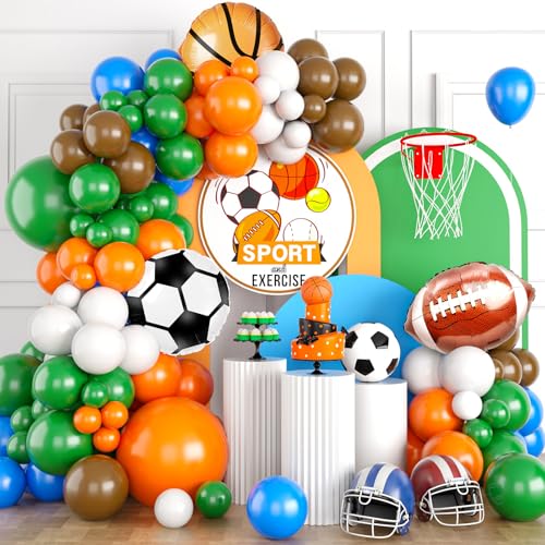 Luftballons Orange Grün Weiß, Sport Luftballon Girlande und Basketball Fußball Baseball Folienballon Sport Luftballons für Babyparty Mann Junge Kinder Sport Geburtstag Party Deko Luftballons Orange Grün Weiß, Sport Luftballon Girlande und Basketball Fußball Baseball Folienballon Sport Luftballons für Babyparty Mann Junge Kinder Sport Geburtstag Party Deko von GRESATEK