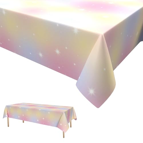 Regenbogen Party Tischdecke,Rosa Einweg Tischdecke Bunt Wasserdicht Plastik Tischtuch für Kinder Mädchen Jungen Geburtstag Party Dekoration 137 x 274cm Regenbogen Party Tischdecke,Rosa Einweg Tischdecke Bunt Wasserdicht Plastik Tischtuch für Kinder Mädchen Jungen Geburtstag Party Dekoration 137 x 274cm von GRESATEK
