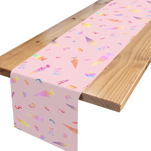 Tischläufer Einschulung Deko, Zuckertüten Tischläufer Tischband mit ABC 123 Schulkind Motiv, Rosa Tischdeko Einschulung Mädchen, für Schulkind Schulanfang Schuleinführung Schulstart Party Deko Tischläufer Einschulung Deko, Zuckertüten Tischläufer Tischband mit ABC 123 Schulkind Motiv, Rosa Tischdeko Einschulung Mädchen, für Schulkind Schulanfang Schuleinführung Schulstart Party Deko von GRESATEK