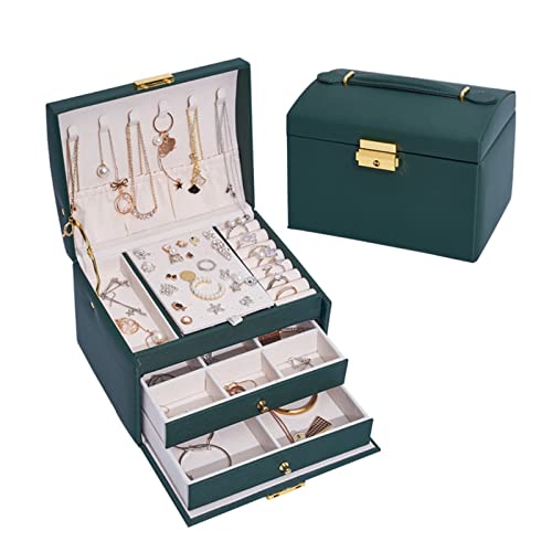 Schmuckkästchen Schmuckschatulle mit mehreren Schubladen und herausnehmbaren Trennwänden, tragbare Aufbewahrungsbox mit Schloss, Schmuckschatulle, Ohrringe, Halskette, Schmuck-Organizer Schmuck-Organi Schmuckkästchen Schmuckschatulle mit mehreren Schubladen und herausnehmbaren Trennwänden, tragbare Aufbewahrungsbox mit Schloss, Schmuckschatulle, Ohrringe, Halskette, Schmuck-Organizer Schmuck-Organi von GRFIT