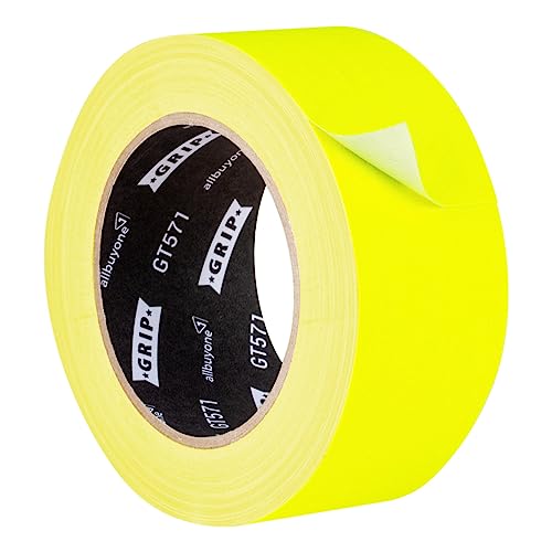 GRIP Eventbasics Neon Klebeband GT 571, Fluoreszierendes Gewebe Tape 50 mm x 25 m, Farbe Neon Gelb von GRIP Eventbasics