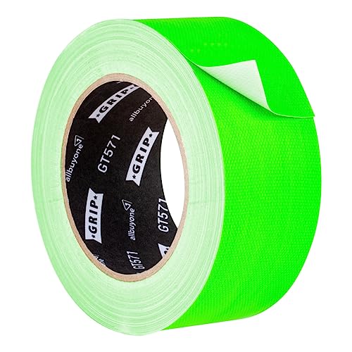 GRIP Eventbasics Neon Klebeband GT 571, Fluoreszierendes Gewebe Tape 50 mm x 25 m, Farbe Neon Grün von GRIP Eventbasics