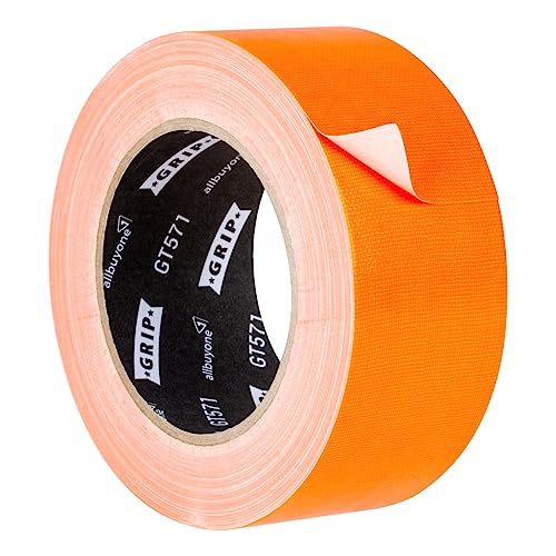 GRIP Eventbasics Neon Klebeband GT 571, Fluoreszierendes Gewebe Tape 50 mm x 25 m, Farbe Neon Orange von GRIP Eventbasics