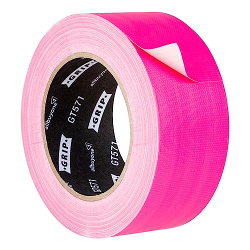 GRIP Eventbasics Neon Klebeband GT 571, Fluoreszierendes Gewebe Tape 50 mm x 25 m, Farbe Neon Pink von GRIP Eventbasics