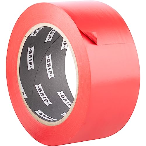 GRIP Eventbasics PVC Klebeband, einfarbig, Rot, 50 mm x 33 m, PVC Band selbstklebend, GT 802 von GRIP Eventbasics