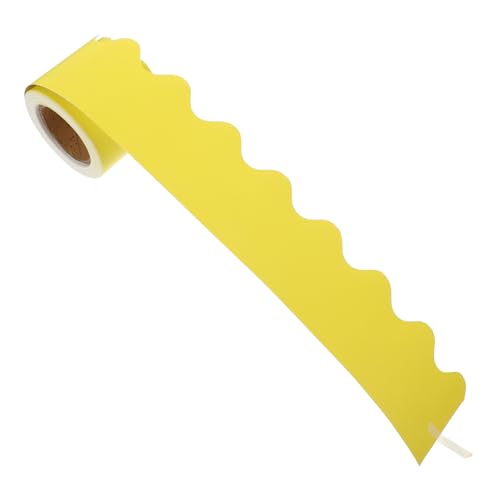 GRIRIW 1 Rolle Tafelrand Aus Dekorativem Papier Rahmen Inhaber Retro Planke Pinnwände Für Büros Drahtwand Trimmen Dekoration Diagramm Whiteboard Künstlich Clip Beschichtetes Papier Yellow von GRIRIW